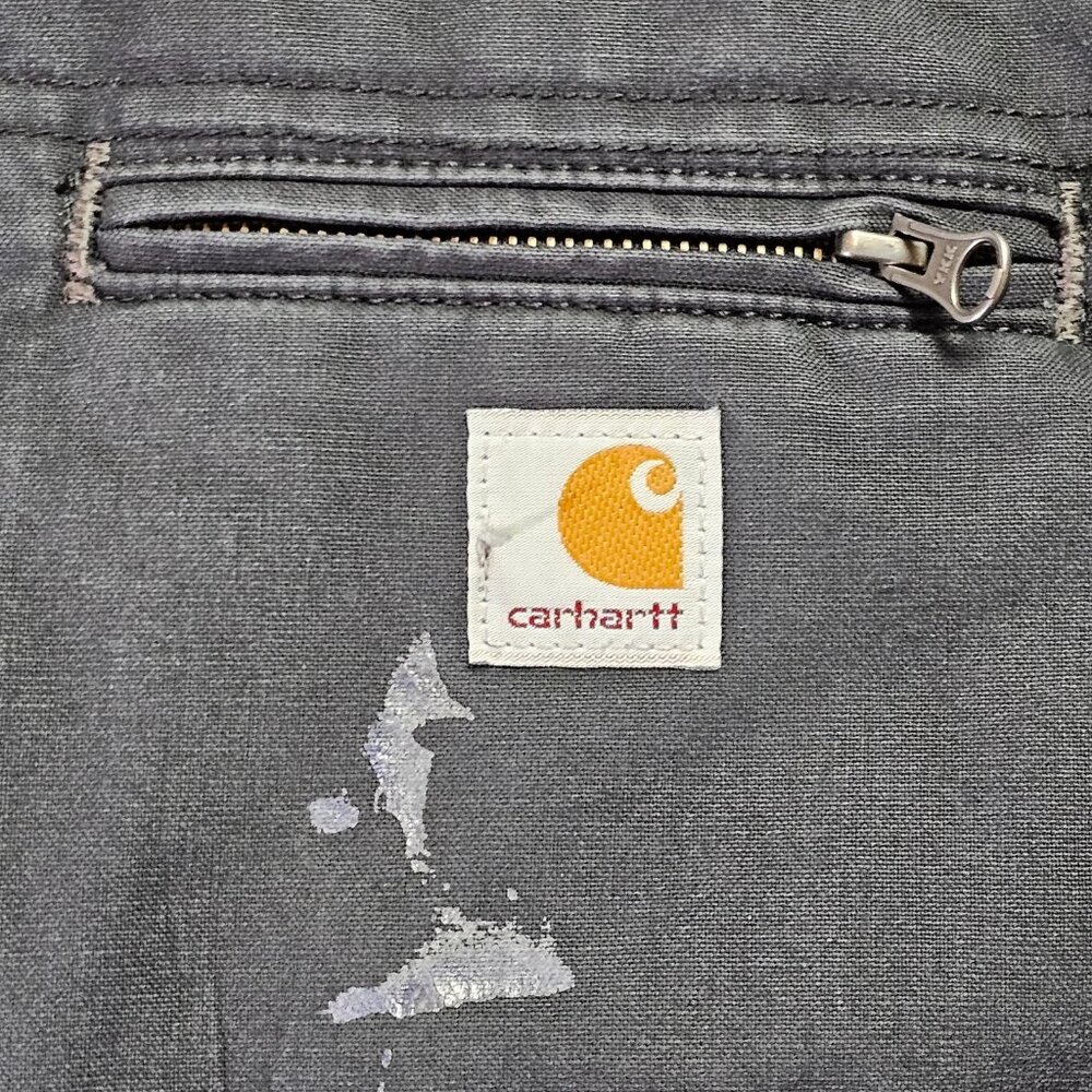 Carhartt Quick Duck Livingston Jacket Mens L Tall Black Thinsulate Hood Workwear - Picture 10 of 12